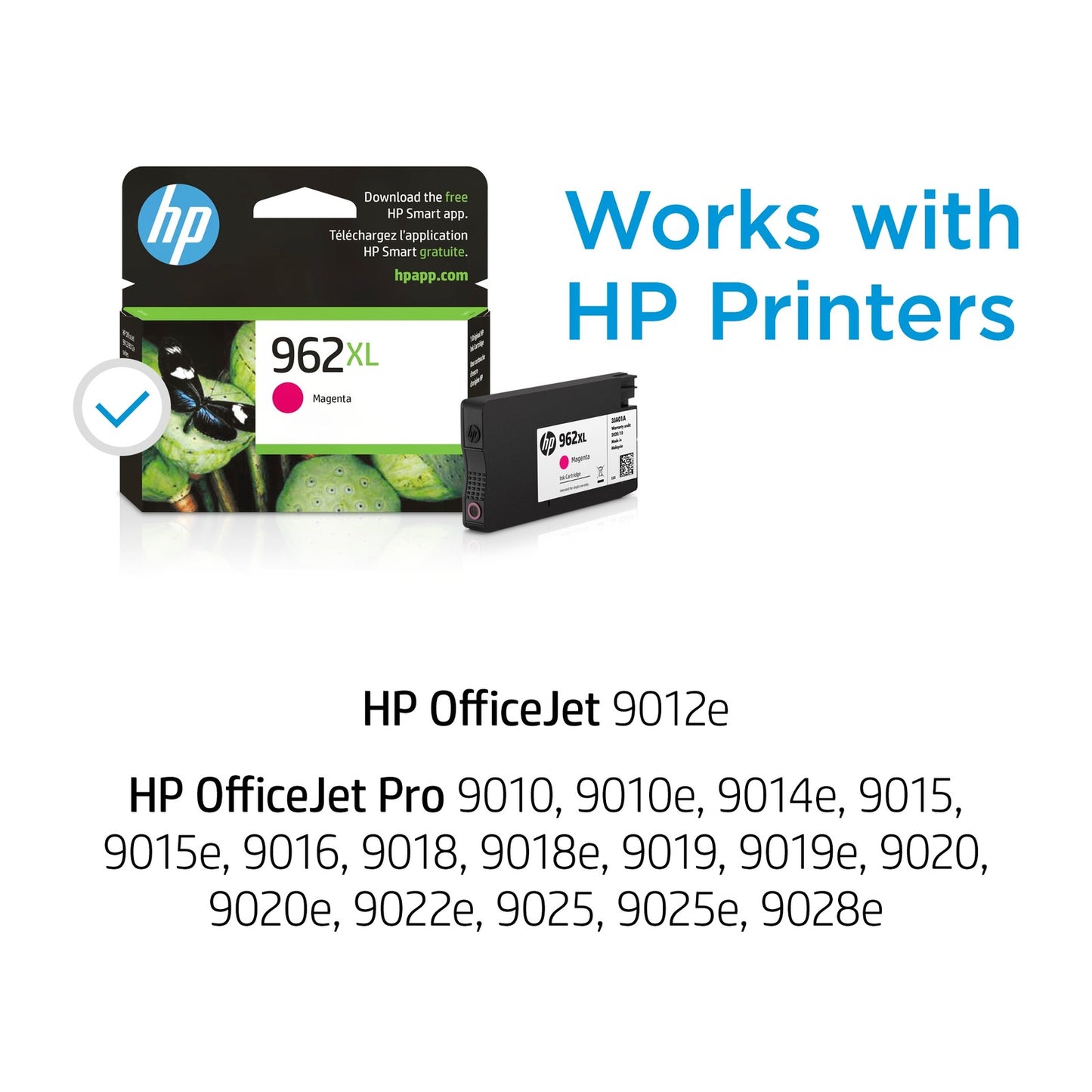 HP 962XL High Yield Magenta Original Ink Cartridge, ~1,600 pages, 3JA01AN#140