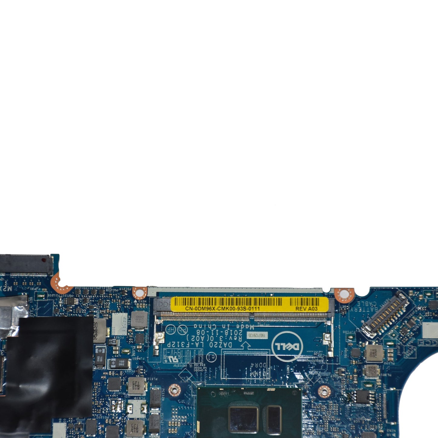 Dell Latitude 7290 7390 Laptop Motherboard i7-8650U 1.9GHz LA-F312P DM96X