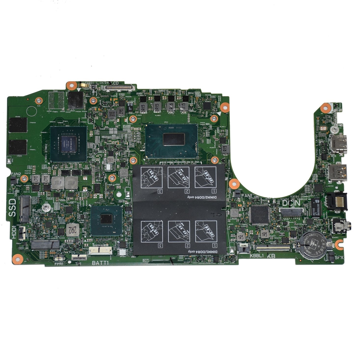 Dell G Series G3 3590 Motherboard i7-9750H 2.6GHz Hex Core Nvidia GTX 1050 GJ58G