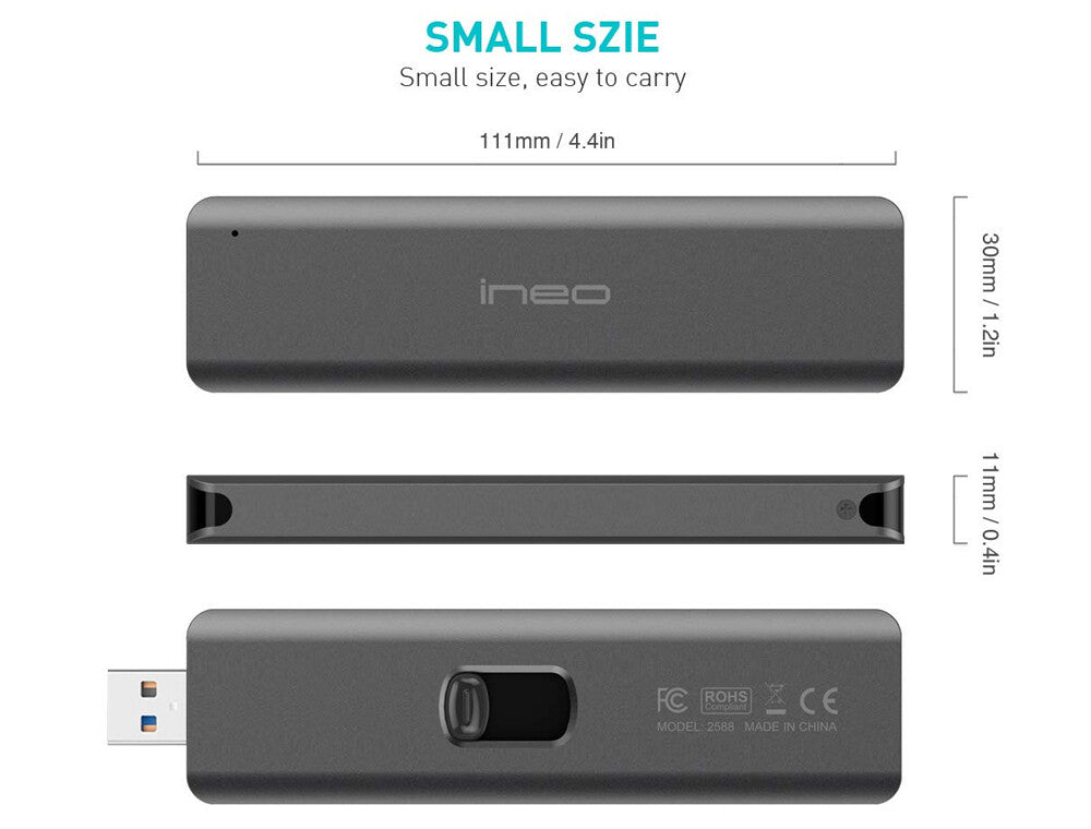 Avolusion (C2588-480G+32G) Slim 480GB USB 3.1 External SSD +32GB USB Flash Drive
