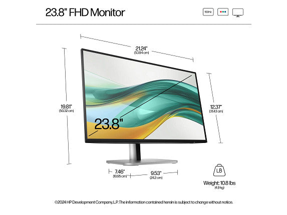HP Series 5 Pro 23.8 inch FHD Monitor - 524pf 23.8" FHD (1920 x 1080) 50-100 Hz