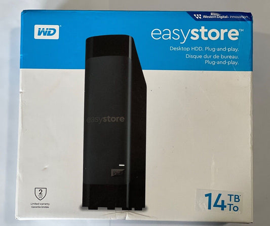 NEW!!! WESTERN DIGITAL EASYSTORE 14TB WDBAMA0140HBK-XA USB 3.0 EXTERNAL HD BLACK