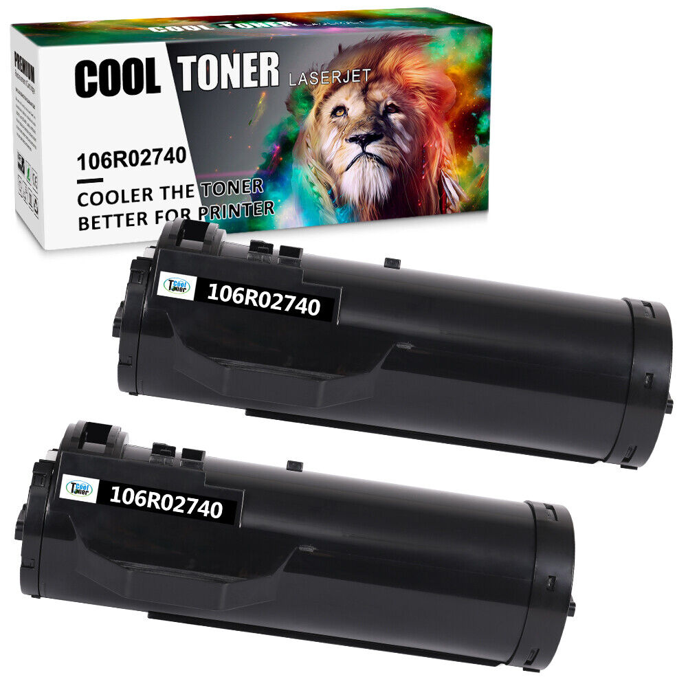 2 Pack High Yield Black 106R02740 Toner Compatible With Xerox WorkCentre 3655