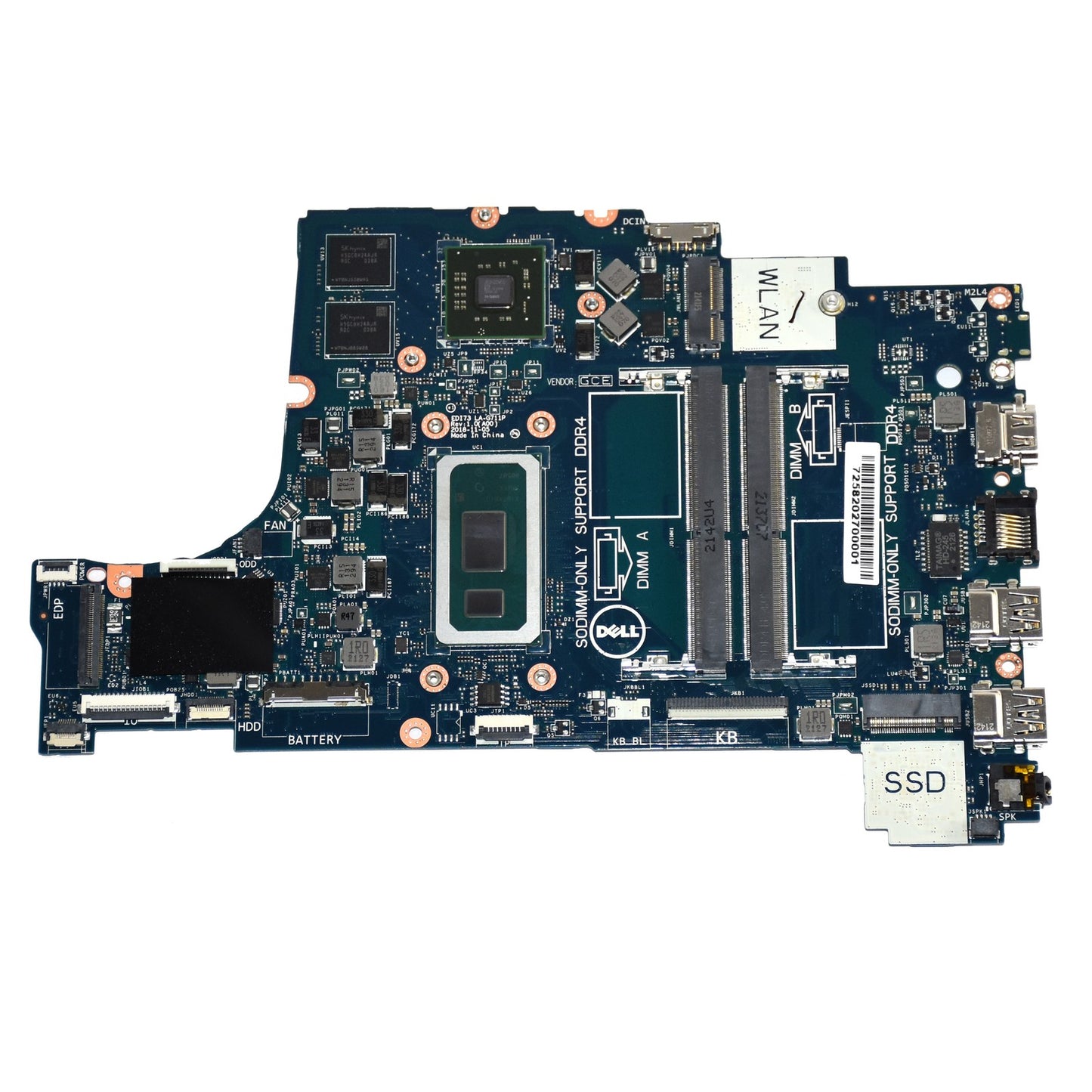 Dell Vostro 3480 3481 Motherboard i5-8265U 1.60 GHz Radeon 520 LA-G711P XC07X