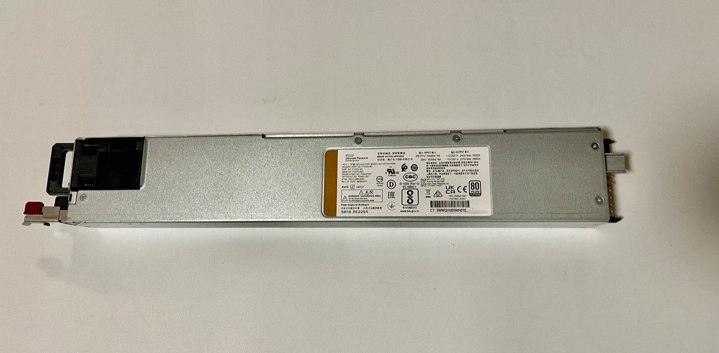 HPE P12352-301 3000W Platinum Power Supply HSTNS-PR69 P12354-B21 P25430-001