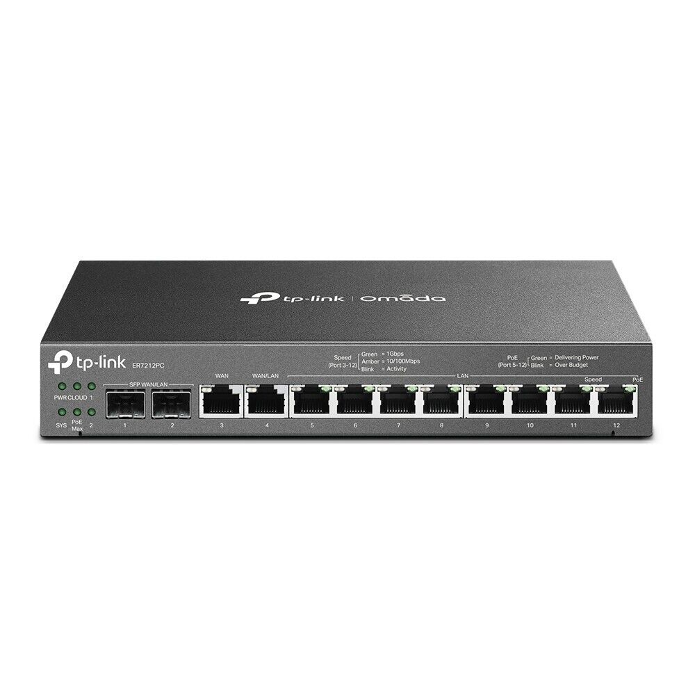 TP-Link ER7212PC | Omada PoE Switch & Controller | 3-in-1 Gigabit VPN Router