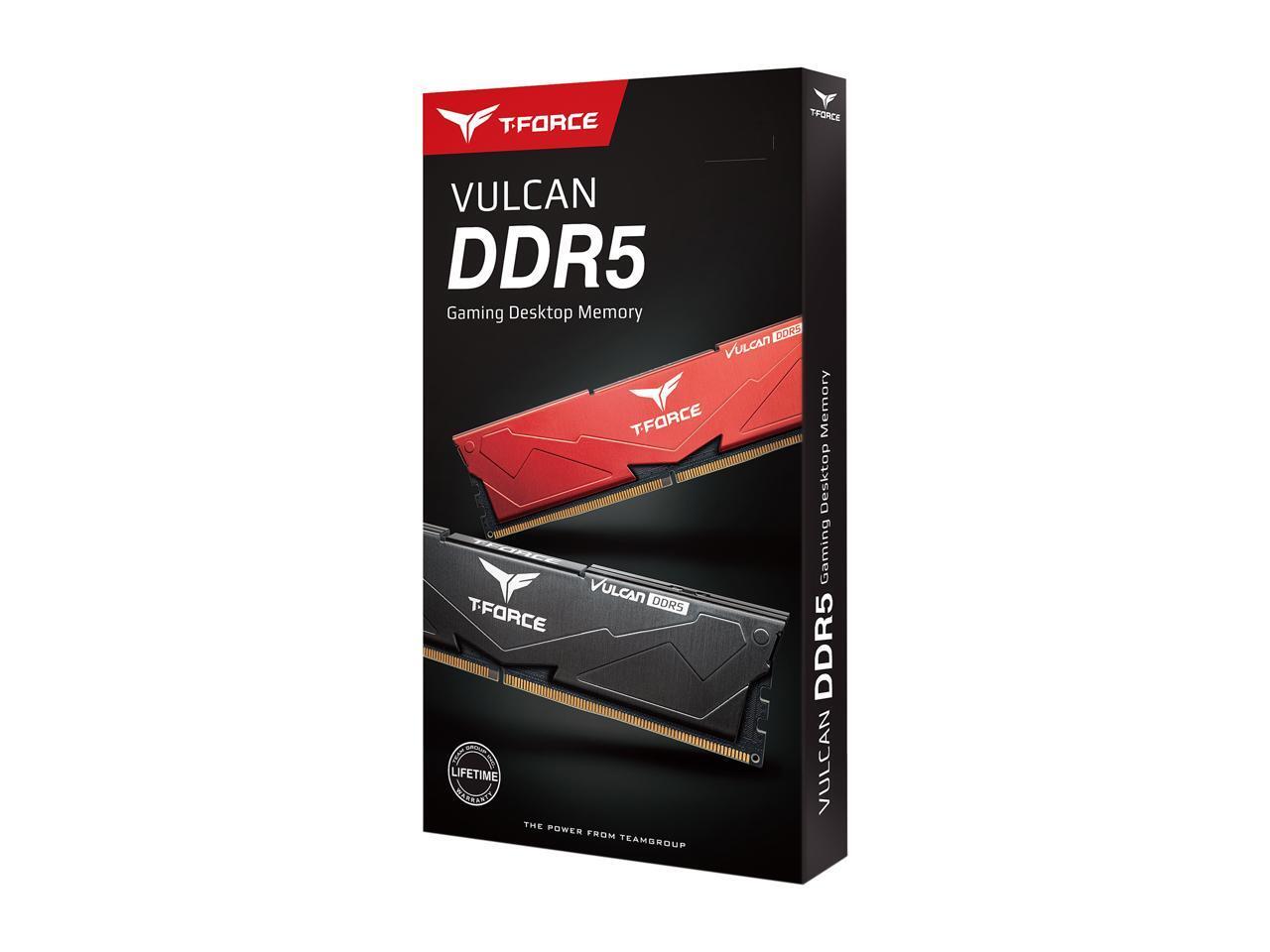 Team T-Force Vulcan 32GB (2 x 16GB) 288-Pin PC RAM DDR5 5200 (PC5 41600) Intel