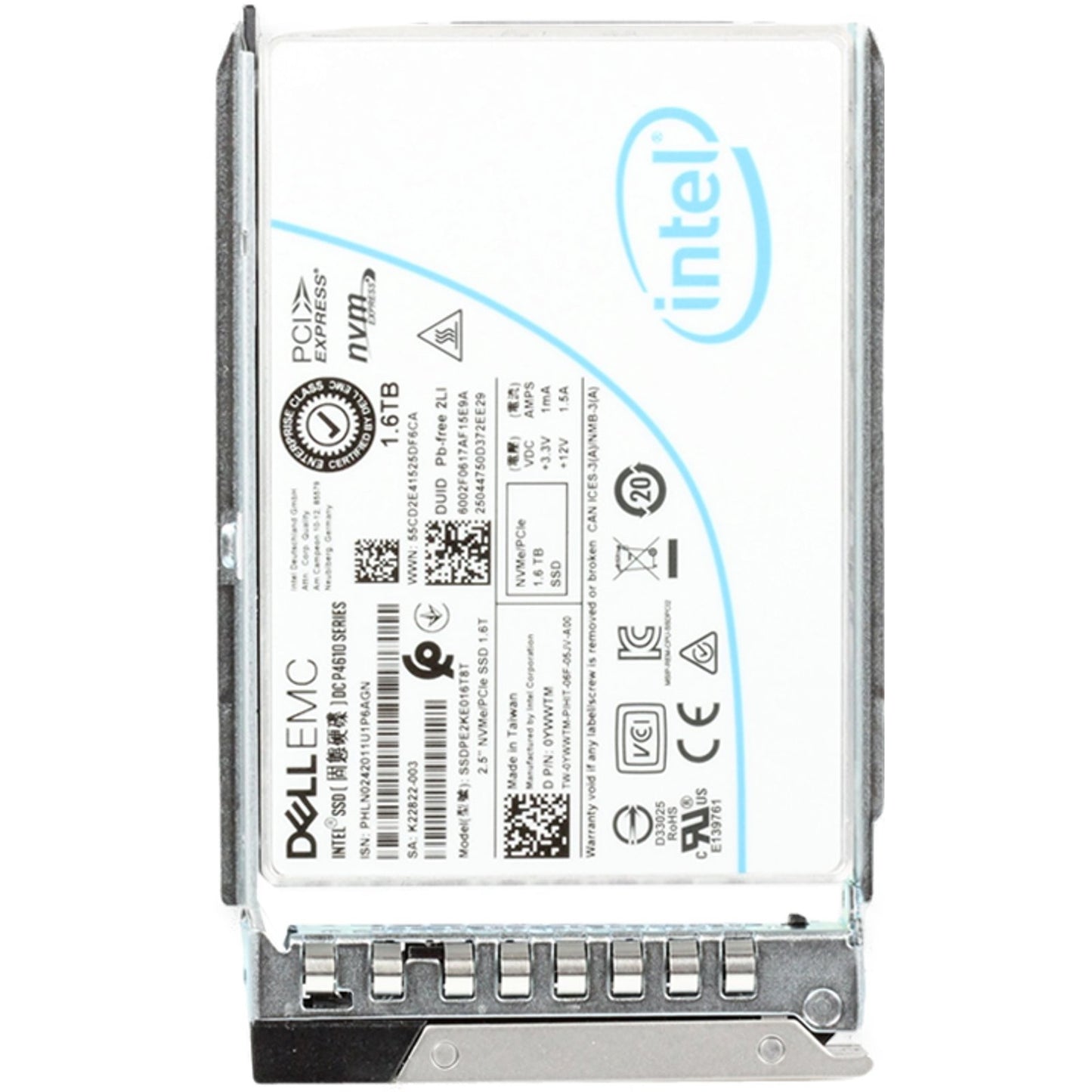 Dell 1.6TB PCIe Gen3 NVMe MU TLC 2.5 SSD P4610 (YWWTM)