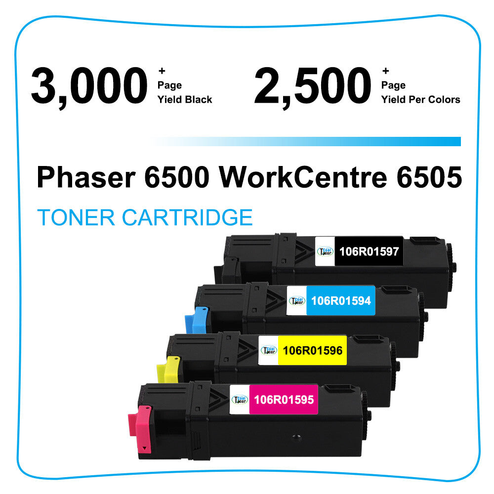 4 Pack Set for 106R01597 Toner Xerox Phaser 6500 6500N 6500DN Workcentre 6505