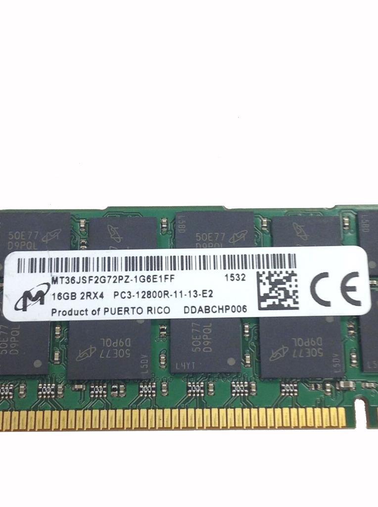 Lot of 4 Micron MT36JSF2G72PZ-1G6E1FF 4x16GB 2Rx4 PC3-12800R Server Memory