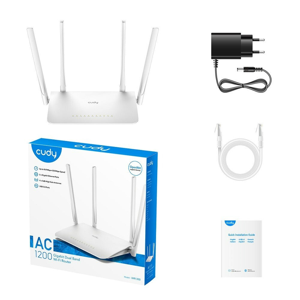 Cudy WR1300 | AC1200 Wireless Dual Band Gigabit Smart Wi-Fi Router