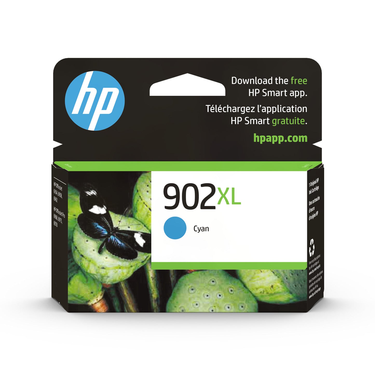 HP 902XL High Yield Cyan Original Ink Cartridge, ~750 pages, T6M02AN#140