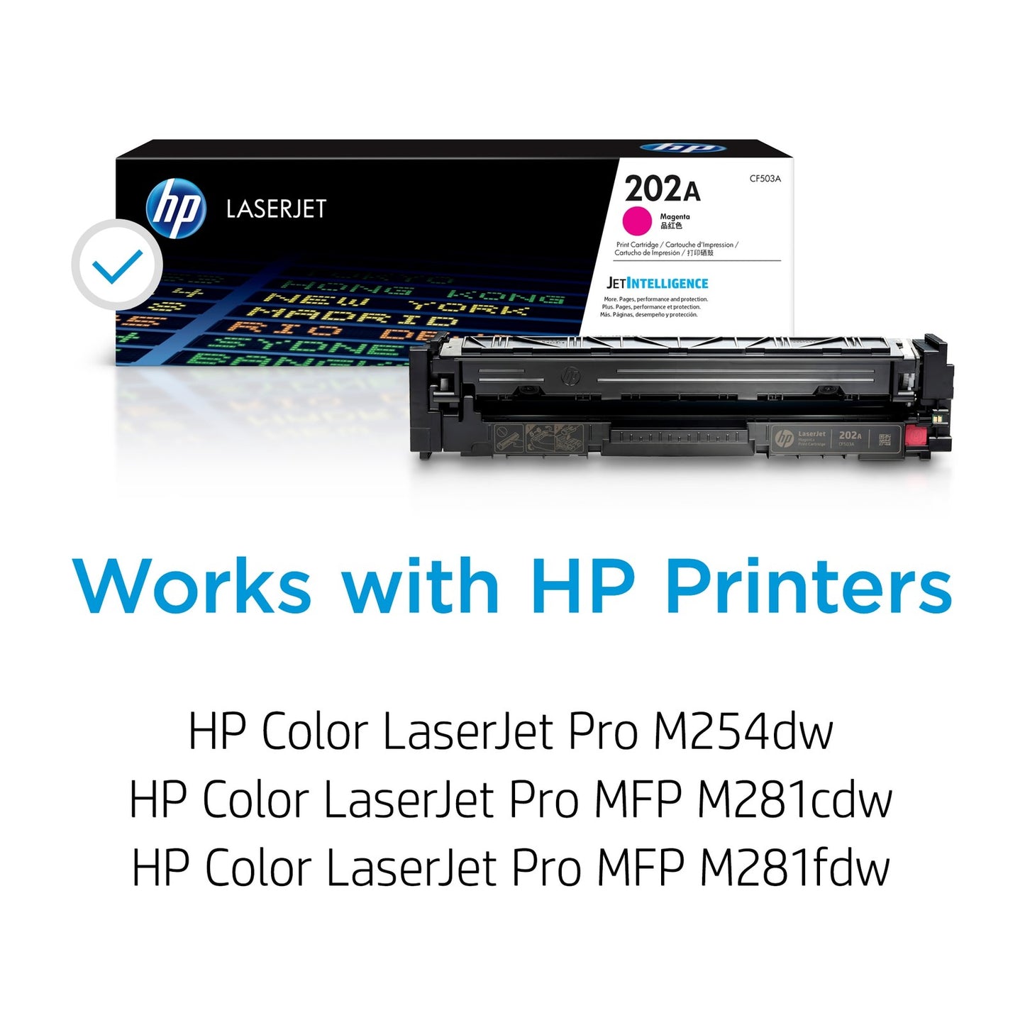 HP 202A Magenta Original LaserJet Toner Cartridge, ~1,300 pages, CF503A