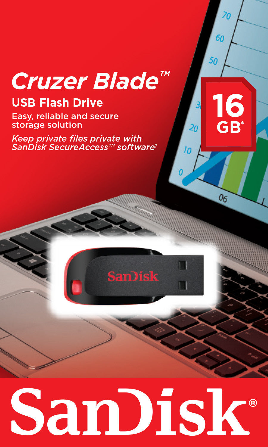 Sandisk CRUZER BLADE 16GB SDCZ50-016G-B35 USB 2.0 Flash Pen Drive 10 PACK