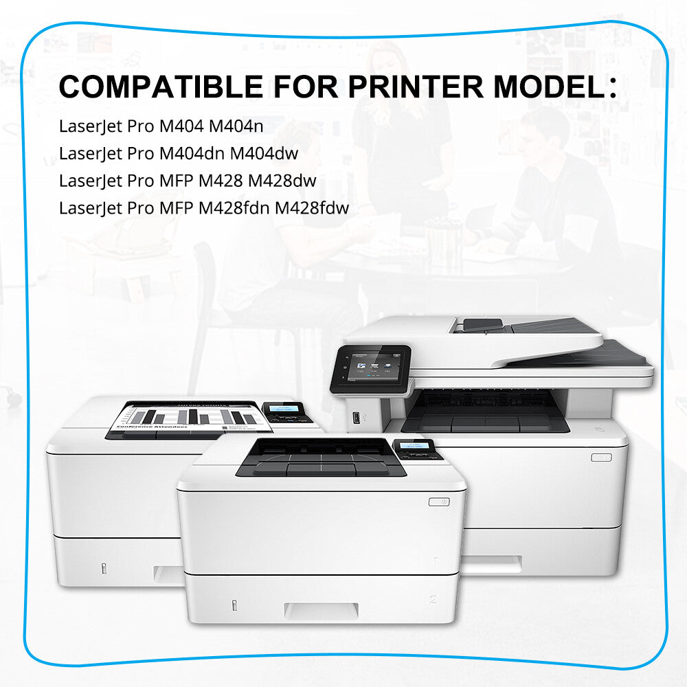 2PK CF258X Toner Compatible with HP 58X LaserJet Pro M404 M404dw M428fdw No Chip