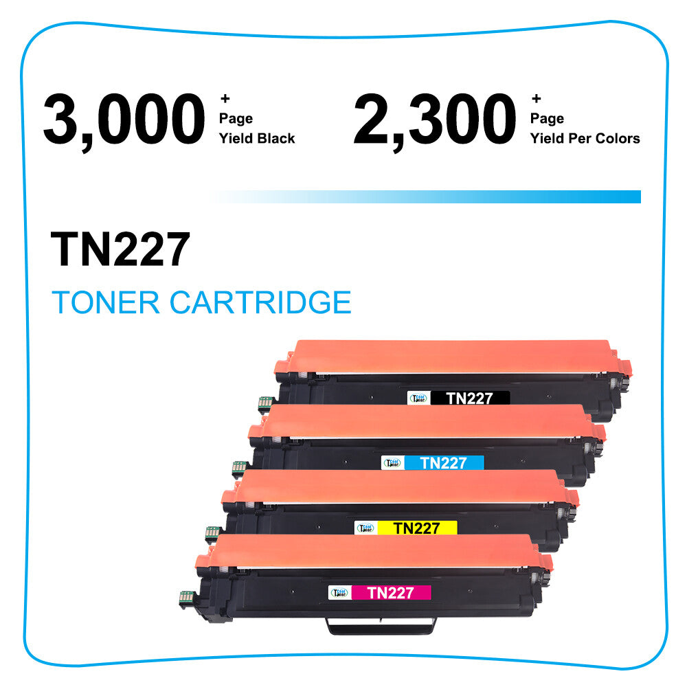 8 Pack Compatible With Brother TN227 TN223 Toner HL-L3210CW L3230CDW MFC-L3770DW