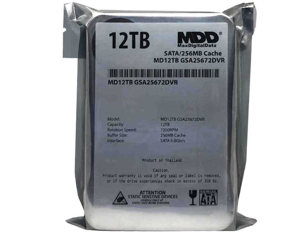 MDD 12TB 7200RPM 256MB Cache 3.5inch SATA 6Gb/s Internal Surveillance Hard Drive
