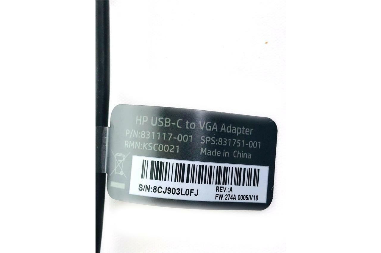HP (P7Z54AA#ABL )USB-C to VGA Display Adapter HP Graphic Adapter - USB Type C
