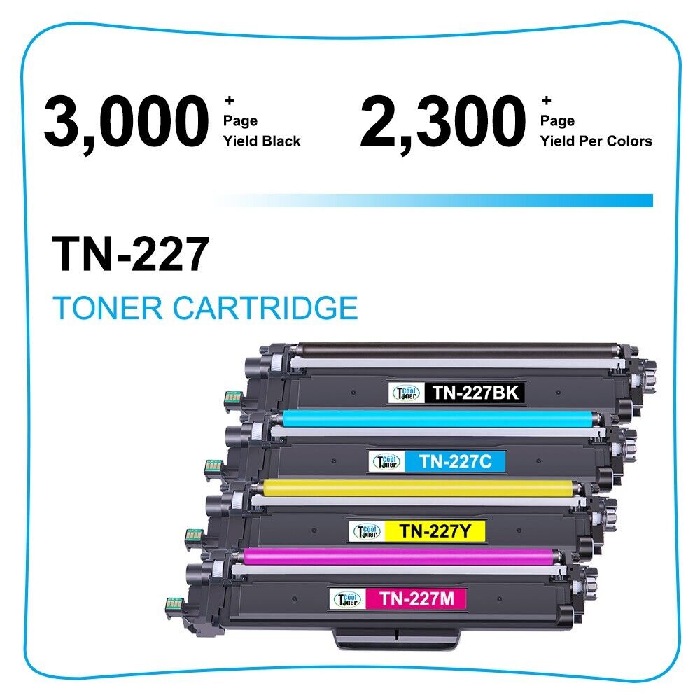 10 TN227 Compatible With Brother TN223 Toner HL-L3210CW HL-L3270CDW MFC-L3770CDW