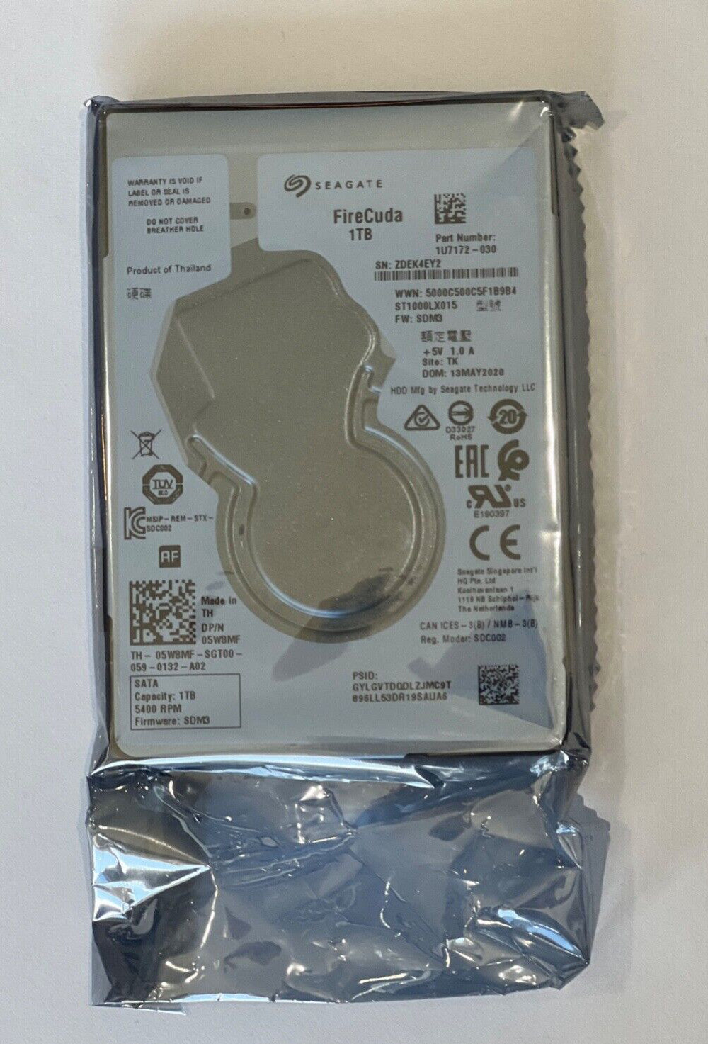 NEW!!! ST1000LX015 Seagate 1TB FireCuda SSHD Hybrid 5400rpm 8G 2.5" SATA HDD