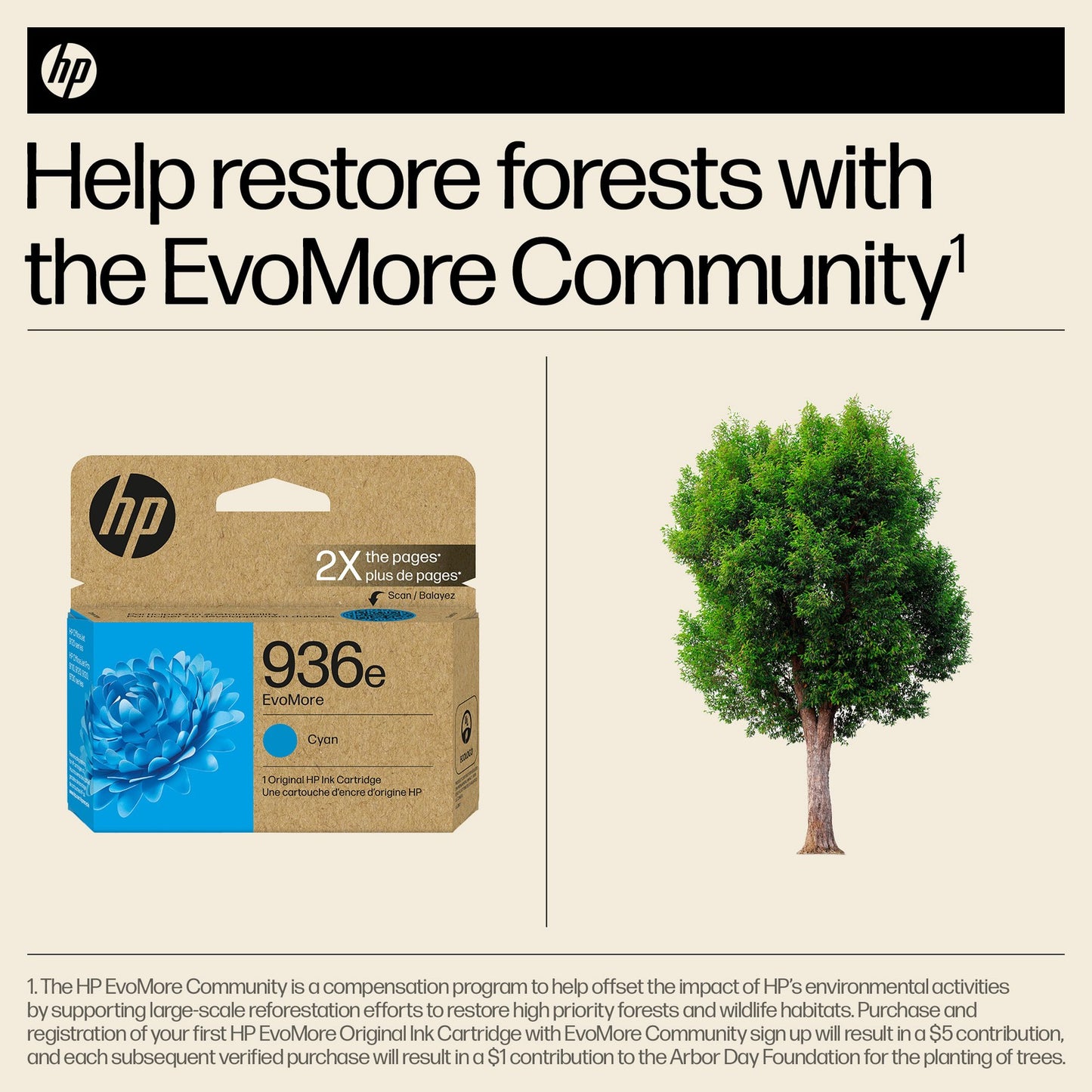 HP 936e EvoMore Cyan Original Ink Cartridge, 1,650 pages, 4S6V3LN