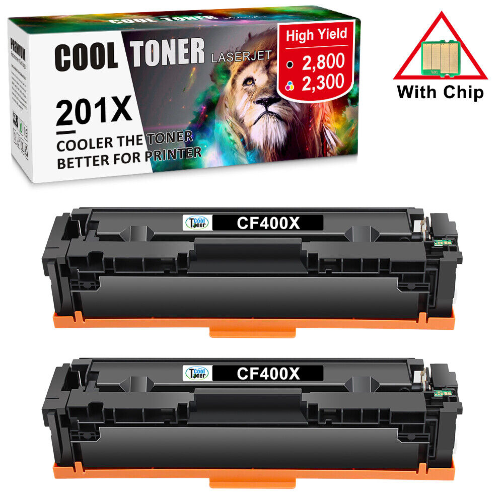 2x Black Toner Compatible for HP 201X CF400X LaserJet Pro MFP M277dw M277 M252dw