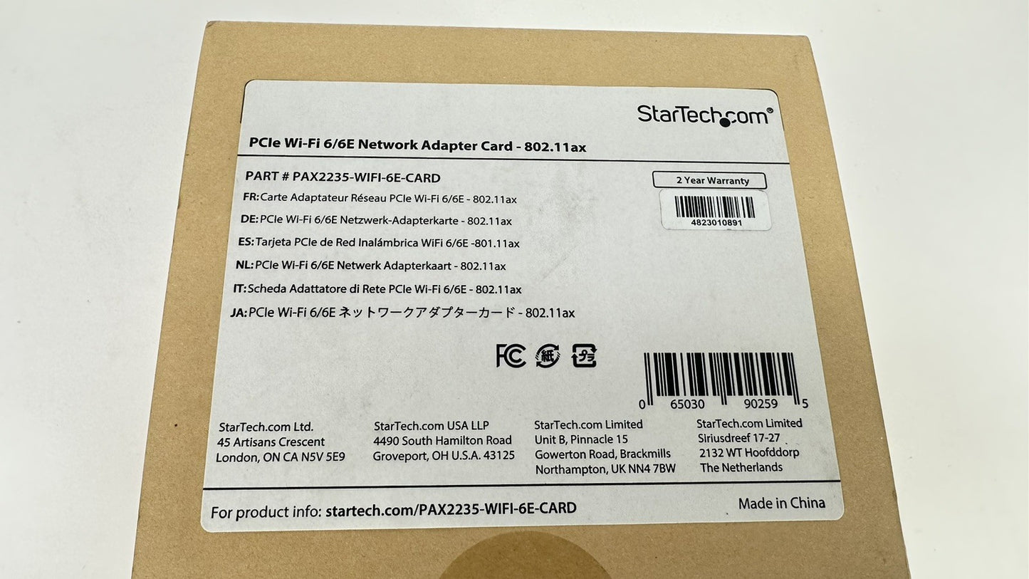 StarTech Wi-Fi 6E PCI-e Adapter Network Card w/Bluetooth 5.3 Mag Base 2x Antenna
