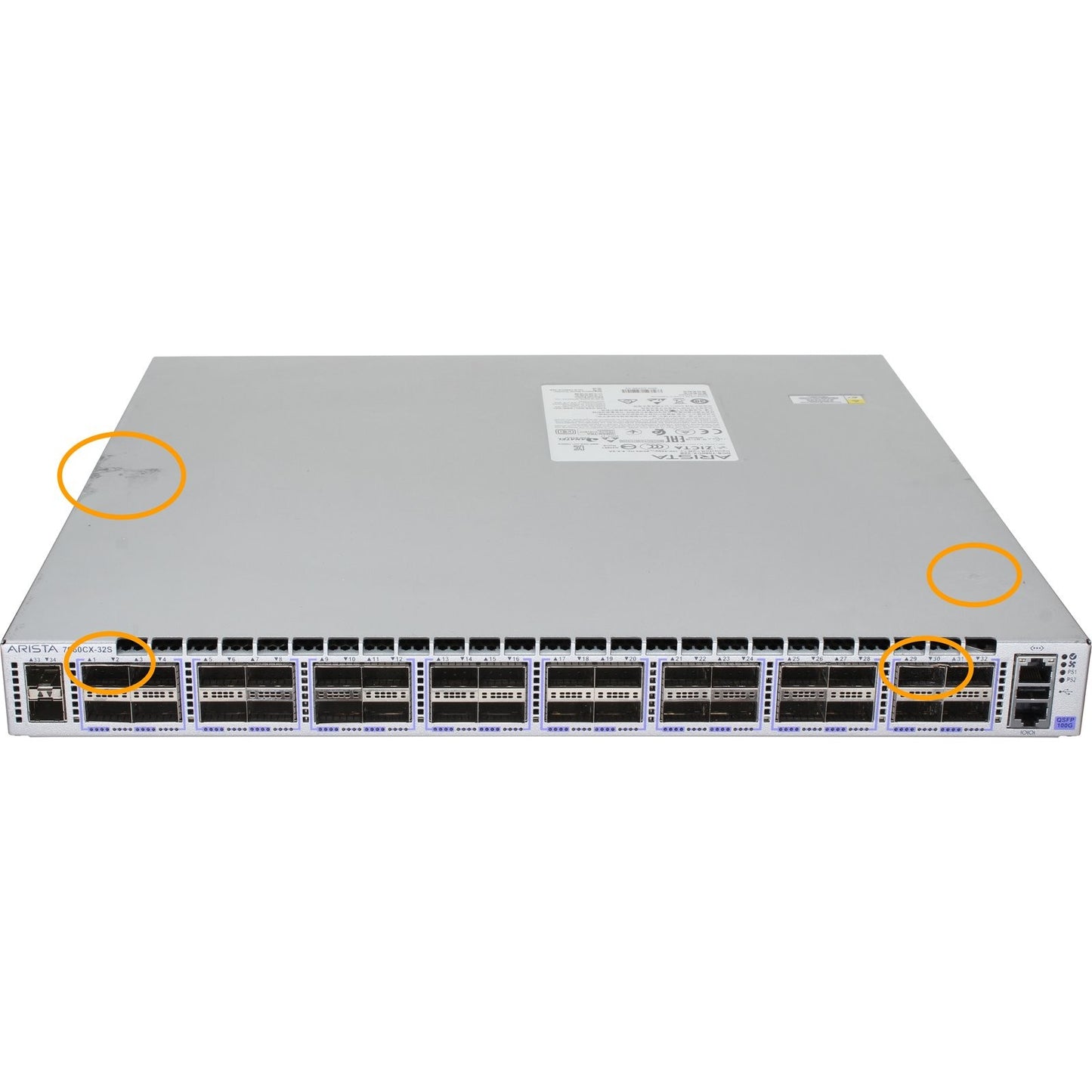 Arista DCS-7060CX-32S-R 32P 100GbE QSFP100 2P SFP+ Switch (Fair)