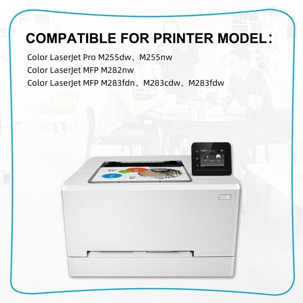 4 Pack Toner for HP 206A W2110A Color LaserJet Pro M255dw MFP M283fdw No Chip