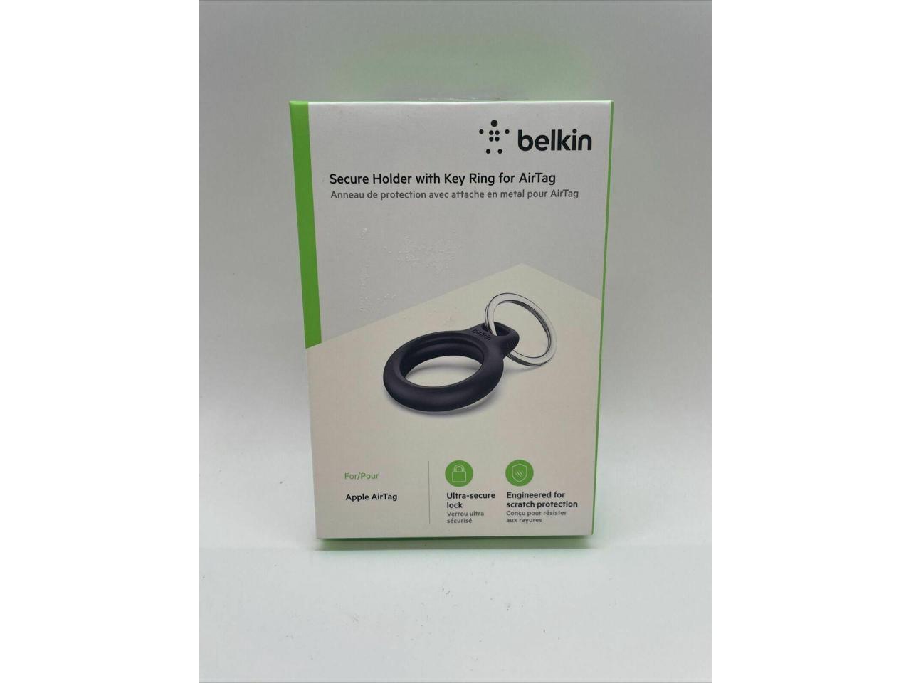 Belkin Apple AirTag Secure Holder with Key Ring - Durable, Scratch-Resistant Cas