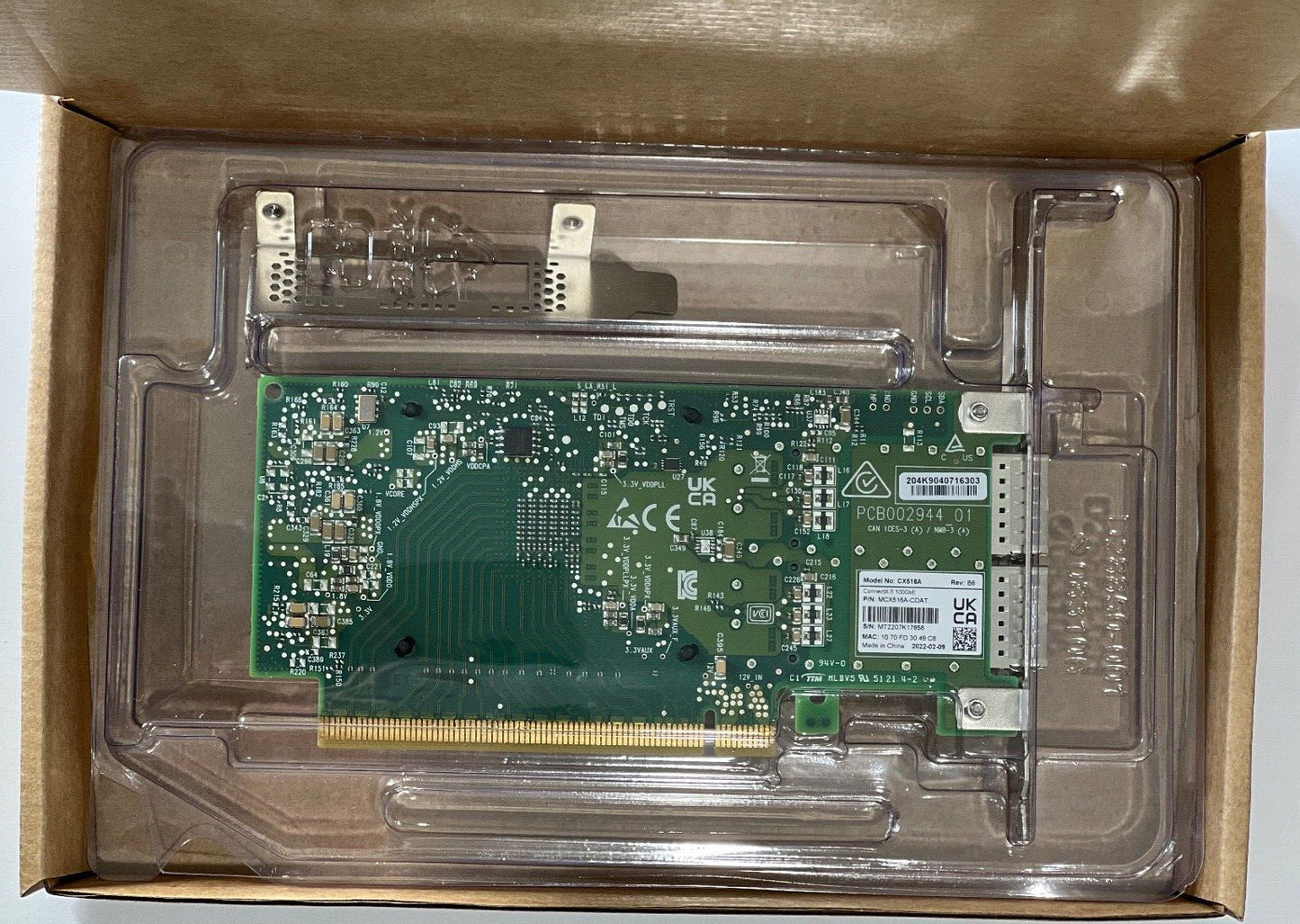 MELLANOX CONNECTX 5 MCX516A-CDAT 100GBe ADAPTER NIC PCIe GEN4.0 DUAL PORT QSFP28