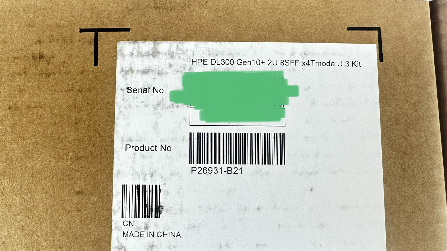 HPE DL385 DL380 Gen10 Plus&V2/Gen11 8SFF x4 NVMe U.3 SSD BC Kit Cage+Power Cbl