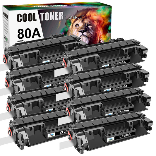 8 Pack CF280A 80A Toner Compatible with HP LaserJet Pro 400 M401dn M401n M425dn