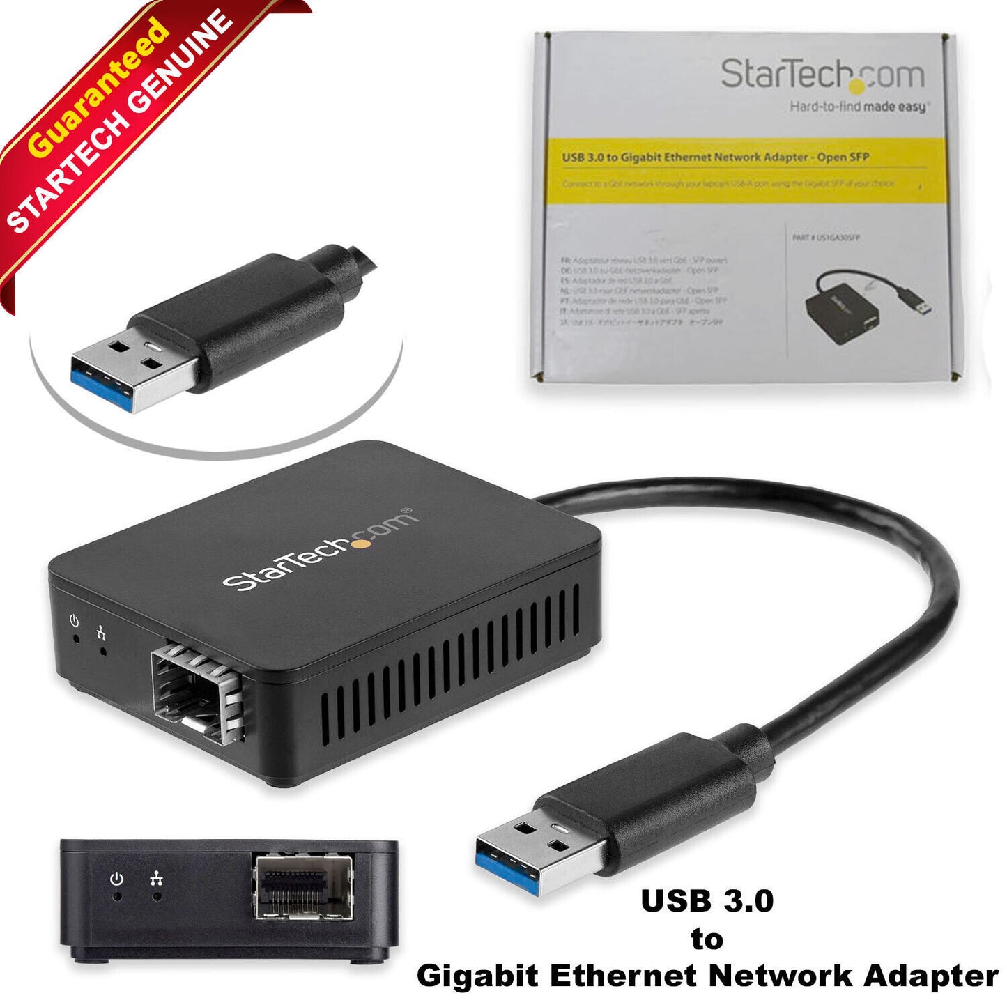 StarTech.com USB 3.0 to Fiber Optic Gigabit Network Adapter Converter US1GA30SFP
