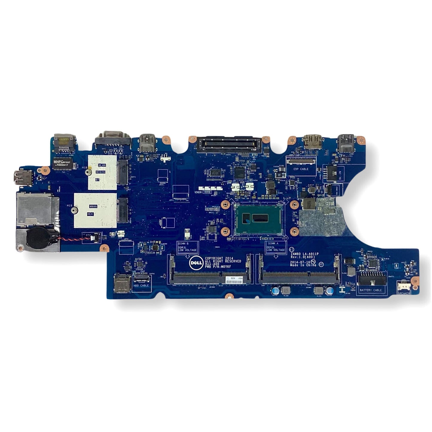 Dell Latitude E5550 Laptop Motherboard Intel i3-5010U 2.1GHz V82HM 0V82HM ZAM80