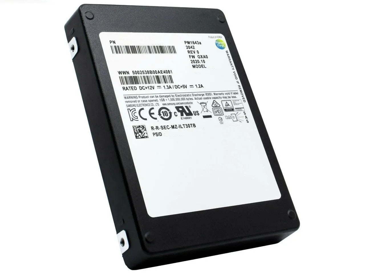 Samsung MZILT3T8HBLS-00007 PM1643a Series 3.84TB 2.5" SAS 12Gb/s SSD (NOT FOR HOME PC)