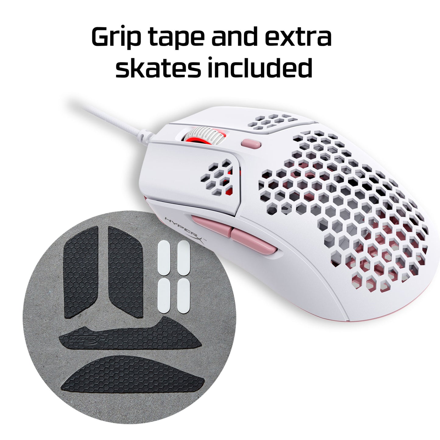 HyperX Pulsefire Haste - Gaming Mouse (White-Pink)