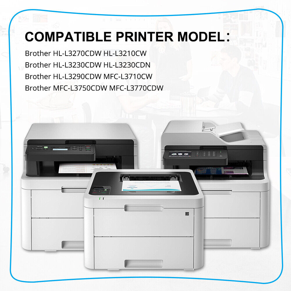 8 Pack Compatible With Brother TN227 TN223 Toner HL-L3210CW L3230CDW MFC-L3770DW