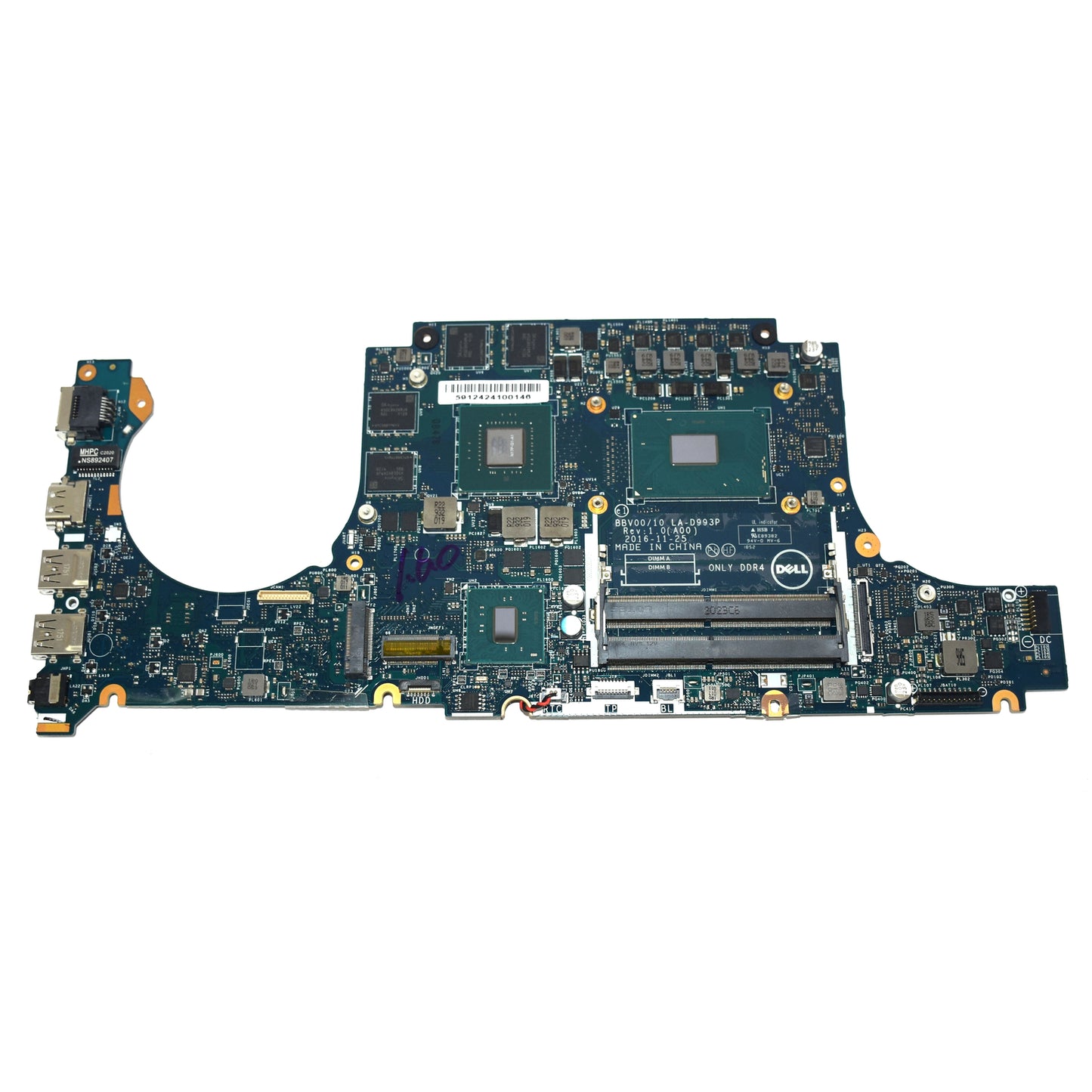 Dell Inspiron 15 7567 Motherboard i7-7700HQ 2.8GHz Quad Core LA-D993P P84C9