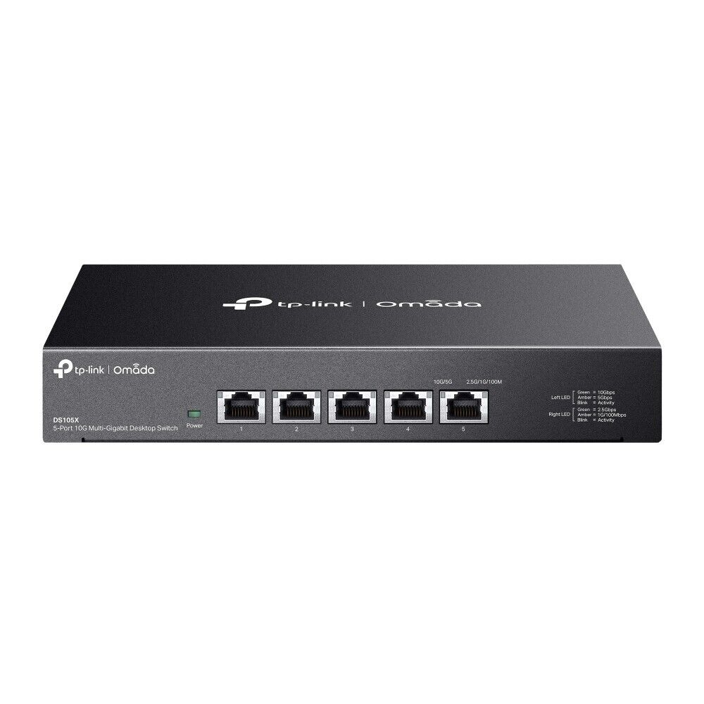 TP-Link DS105X | Omada 5-Port 10Gbps Gigabit Unmanaged Desktop Switch