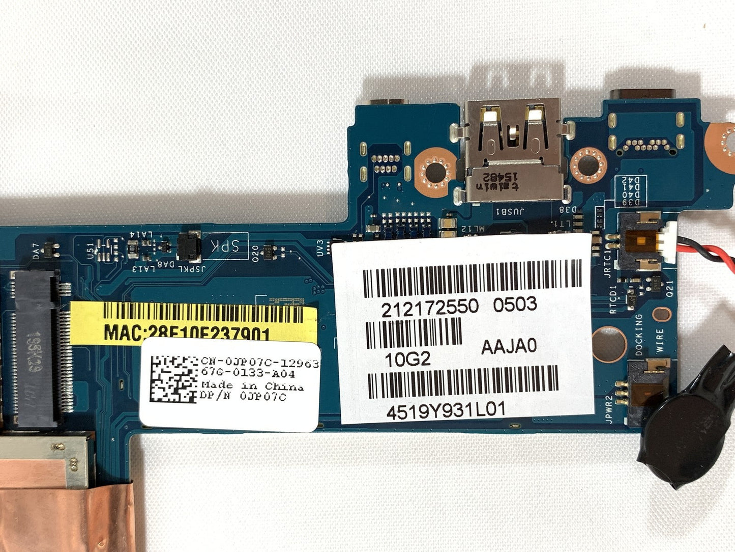 Dell Latitude 5175 5179 Tablet Motherboard Core M3-6Y30 4GB RAM JP07C LA-C791P