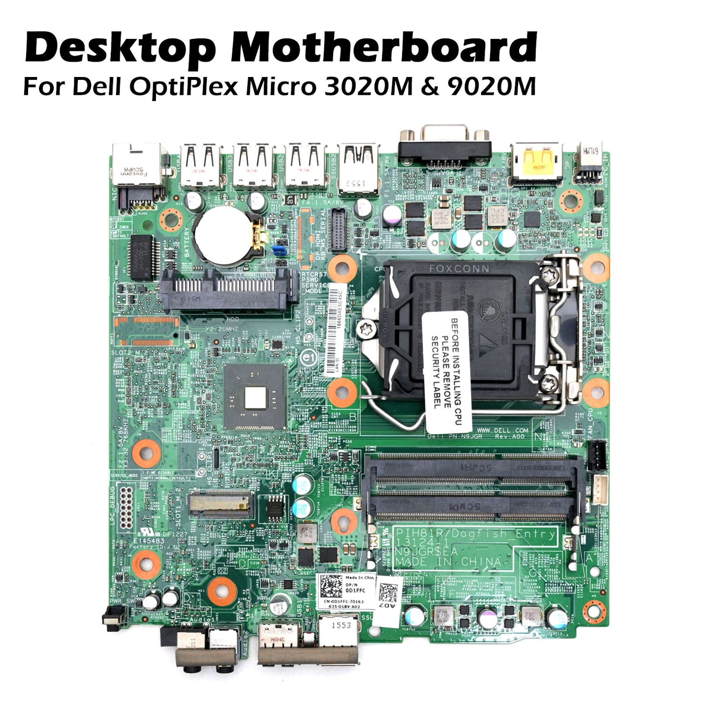 Dell OptiPlex Micro 3020M 9020M Motherboard E145483 DF1227 N9JGR VRWRC D1FFC