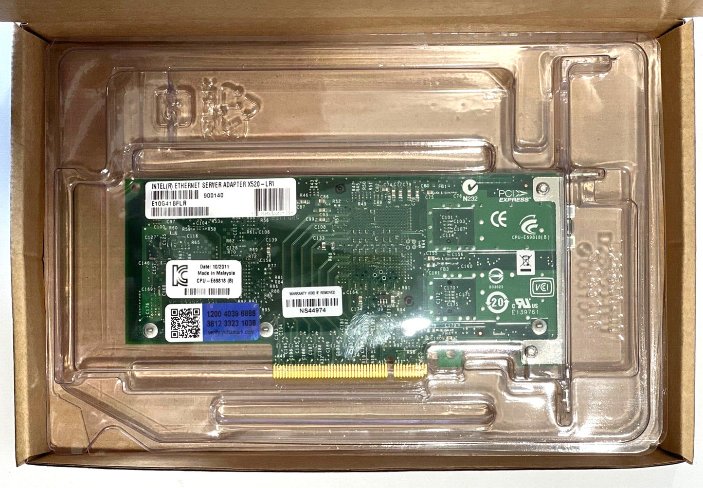 INTEL X520-LR1 ETHERNET SERVER ADAPTER E10G41BFLR 1 PORT W/LOW PROFILE BRACKET