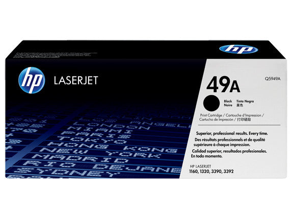 HP 49A Black Original LaserJet Toner Cartridge, ~2,500 pages, Q5949A