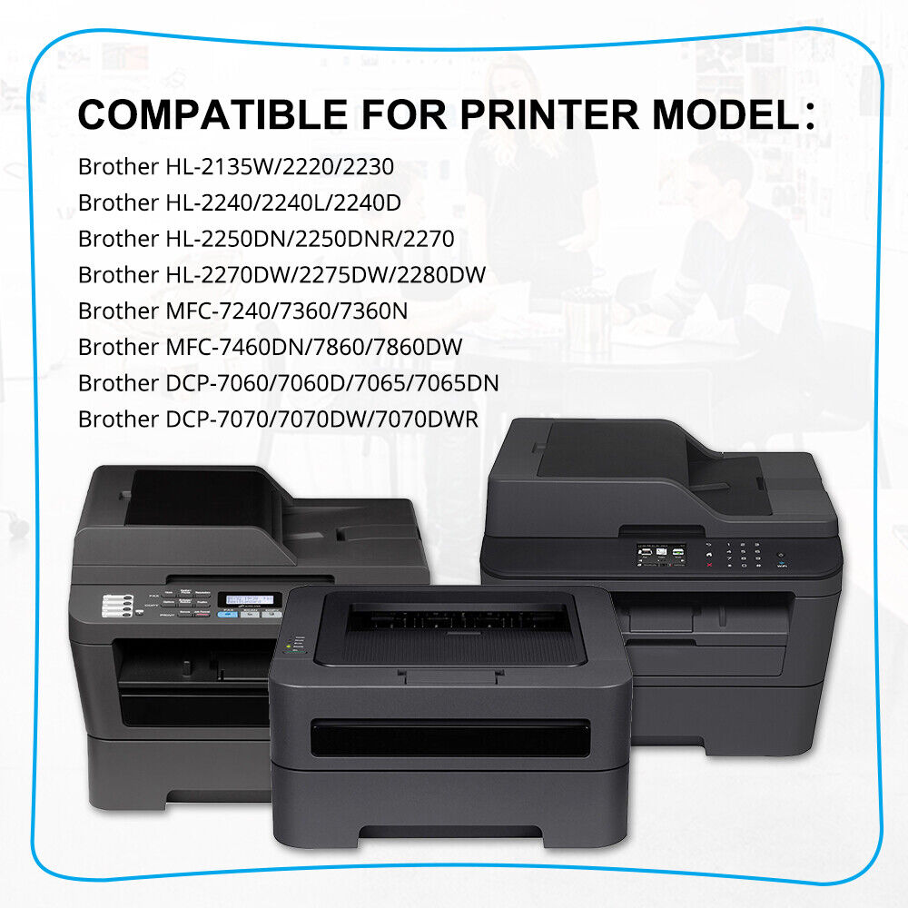 6PK Black TN450 Toner Cartridge For Brother HL-2242D HL-2250DN HL-2270DW 2242D
