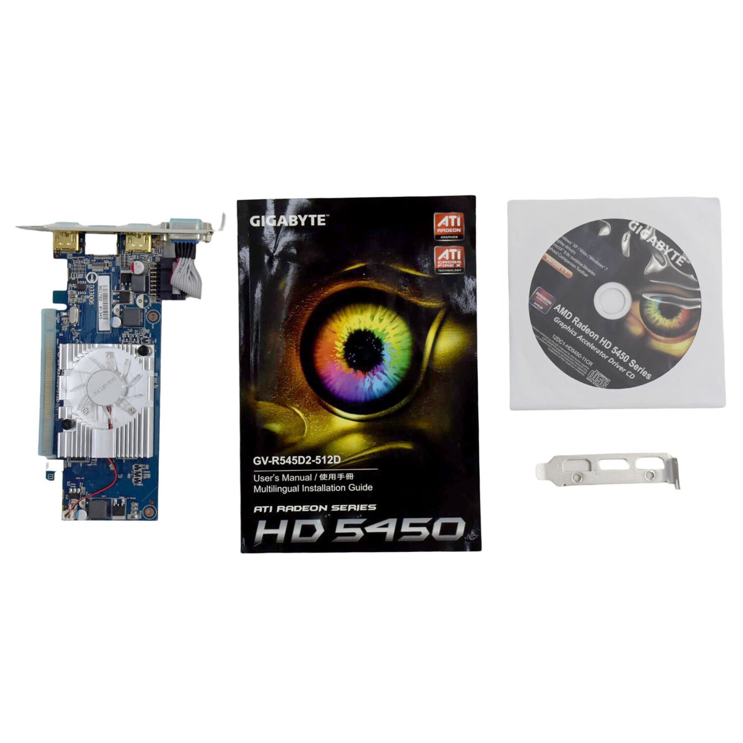 Gigabyte ATI Radeon HD 5450 512MB DDR3 PCI-E HDMI DVI VGA Graphics Card