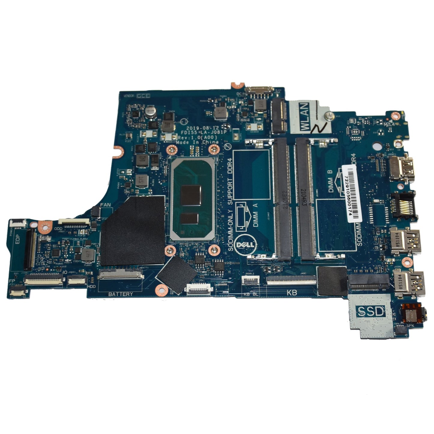 Dell Inspiron 3593 Motherboard Core i7-1065G7 Quad-Core CPU LA-J081P 04C38
