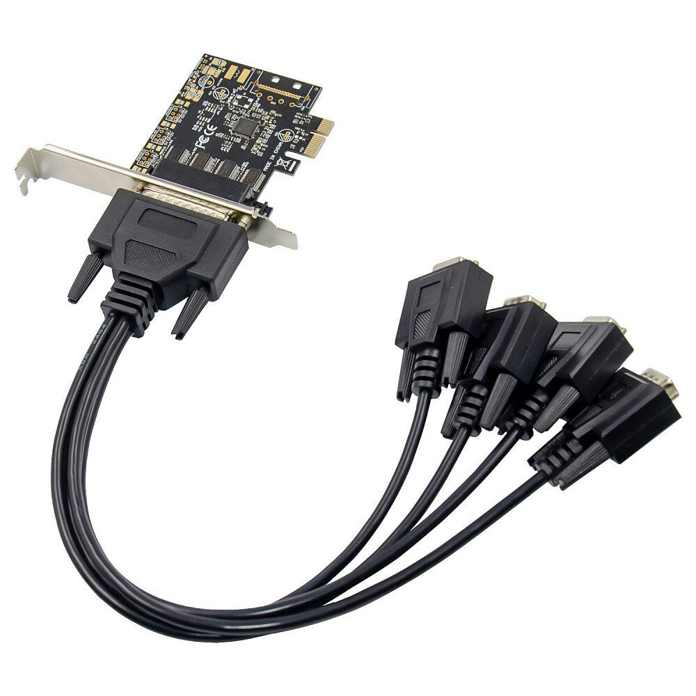 X-MEDIA XM-PEX-4S | 4-Port DB9 RS232 Serial PCI Express PCIe Card Breakout Cable