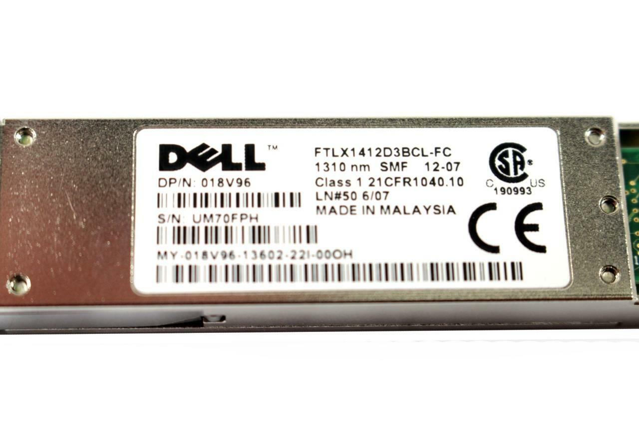 Dell FTLX1412D3BCL-FC 10GBase-LR Duplex LC XFP Transceiver Module 18V96