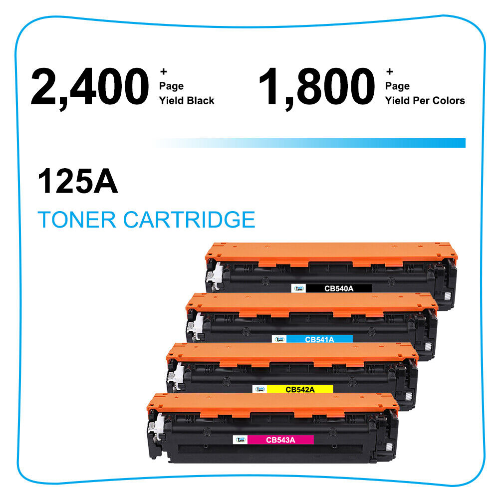 4PK CB540A Toner Set Compatible with HP 125A Color LaserJet CP1210 CM1312nfi MFP
